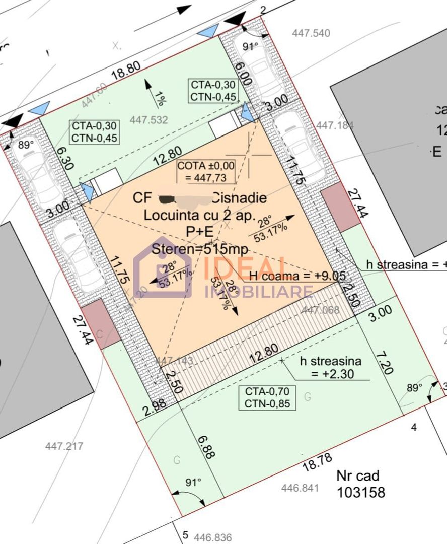 Duplex cu 4 camere si 257 mp de curte, in Calea Cisnadiei - Schiță 5