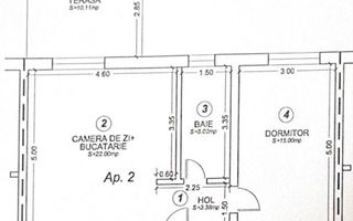 Apartament 2 camere Dumbravita parter cu terasa si curte - Schiță 7