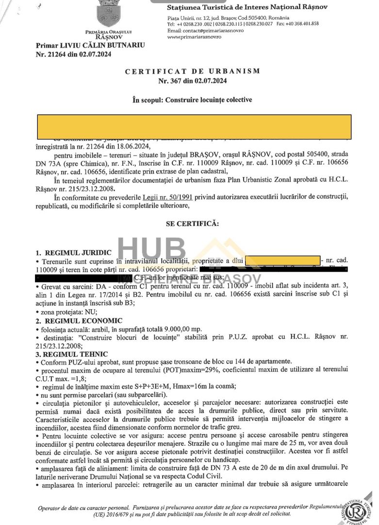 Teren dezvoltare rezidentiala Blocuri – Rasnov zona Chimica | PUZ | 144 Ap - Poză 6