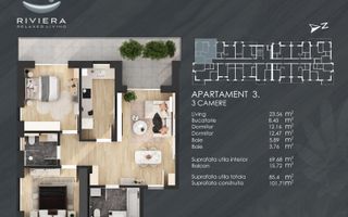 InvestZone vinde apartament 3 camere in complexul Riviera - Poză 1