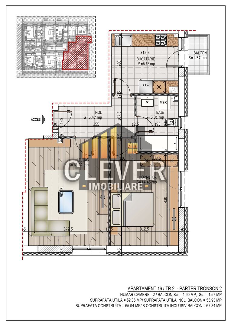 Apartament 2 Camere decomandat,finalizat, 0% Comision - metrou  Teclu - Schiță 5