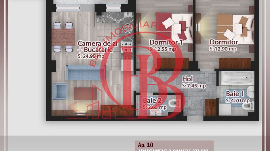 Apartament 3 camere Pret Promo-Pallady-Sector 3 - Schiță 1