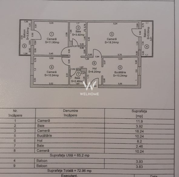 Apartament decomandat, bine intretinut, 3 camere, 2 bai  - Turnisor - Sibiu - Schiță 8