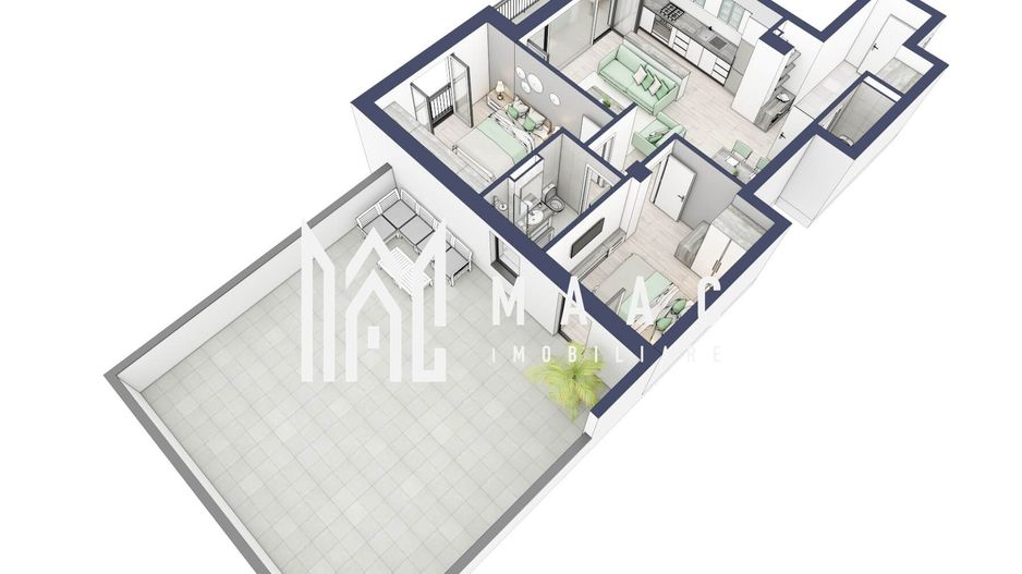 Apartament 3 camere | Balcoane/Terase 31.8 mp | Turnisor - Poză 3