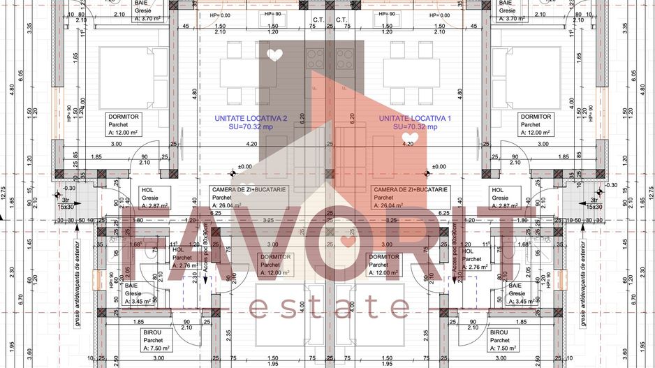 Duplex pe Parter | 4 camere | Zona centrala | Toate utilitatile | Mosnita Noua - Schiță 17