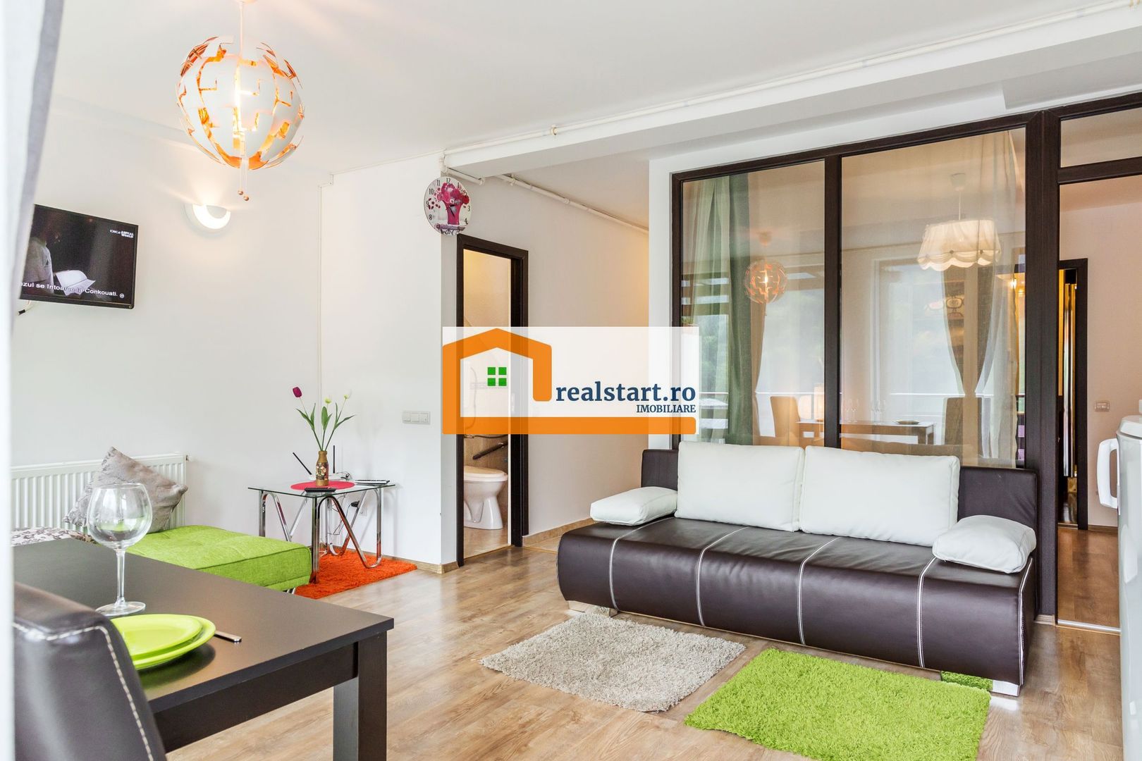 View munte,Studio Azuga, Ideal Investitie aparthotel, mobilat&utilat - Poză 8