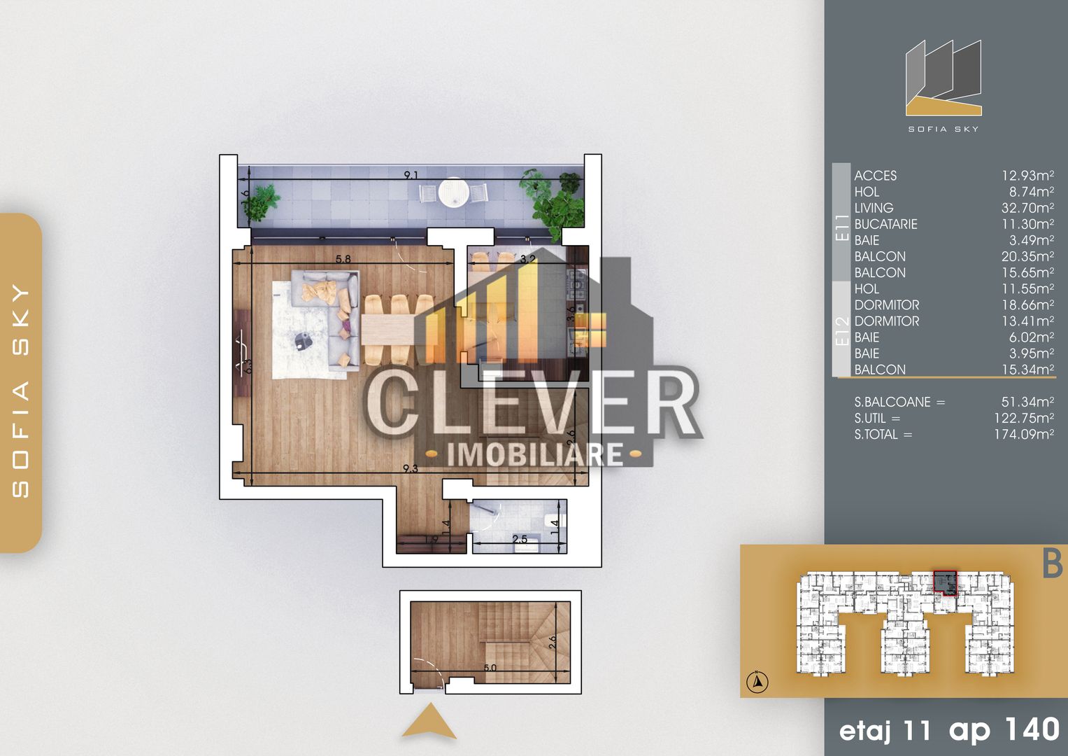 Duplex 3 camere-Suprafata Generoasa-Metrou N. Teclu - Schiță 7