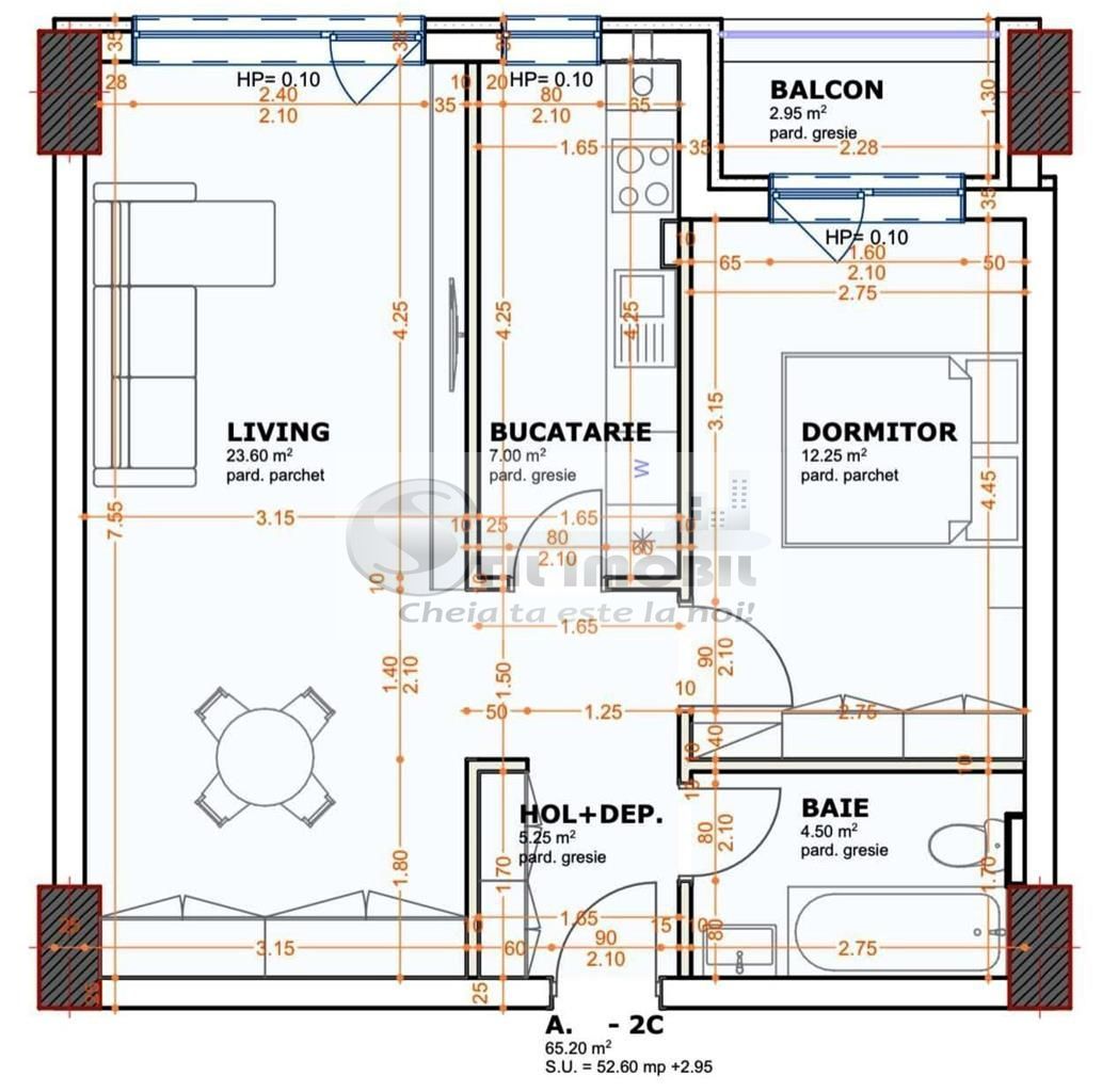 Oferta 2 camere decomadat  56 mp Tatarasi  bloc nou- 79,000 € - Poză 2
