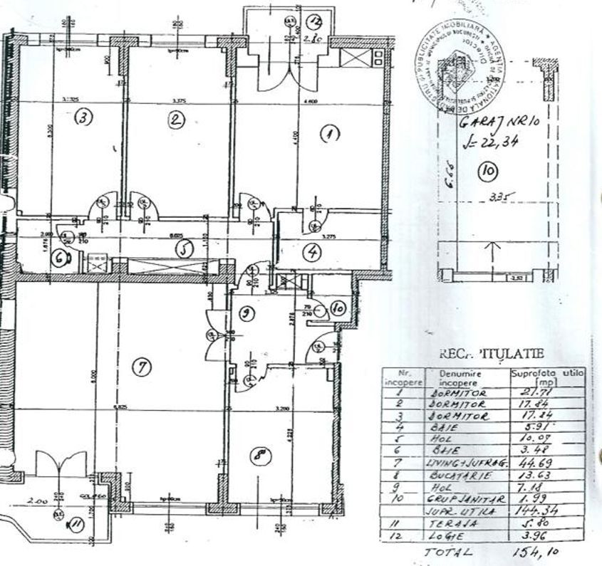 4 camere | Floreasca | bloc boutique 2006 | parcare + boxa - Schiță 19