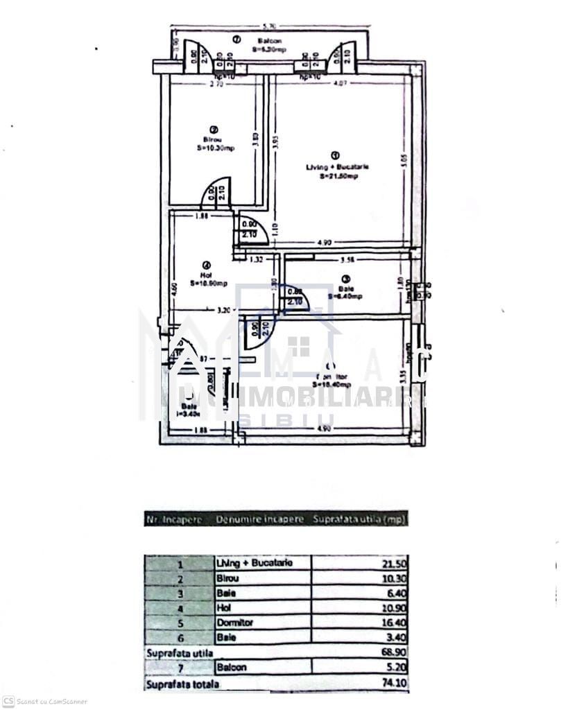 Apartament 3 camere de vânzare | Sibiu, Turnișor | 70 mp - Poză 13