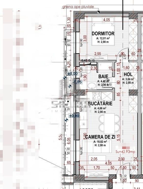 Apartament in curs de finisare/43 mp/Parcare/Terasa 90 mp! - Poză 3