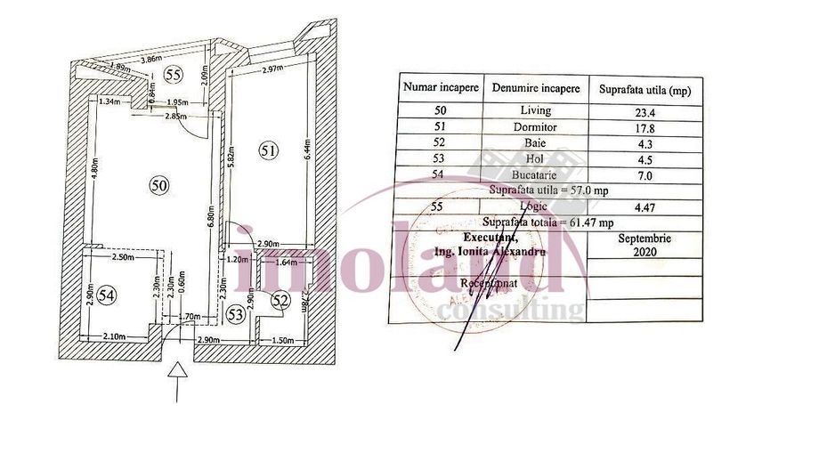 Apartament 2 camere - Inchiriere - Barbu Vacarescu-Floreasca - Schiță 15
