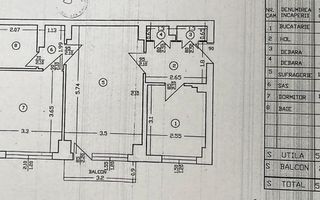 VANZARE 2 CAMERE | 54 MP | ETAJ 6 | MOBILAT & UTILAT | DRUMUL TABEREI - Schiță 10