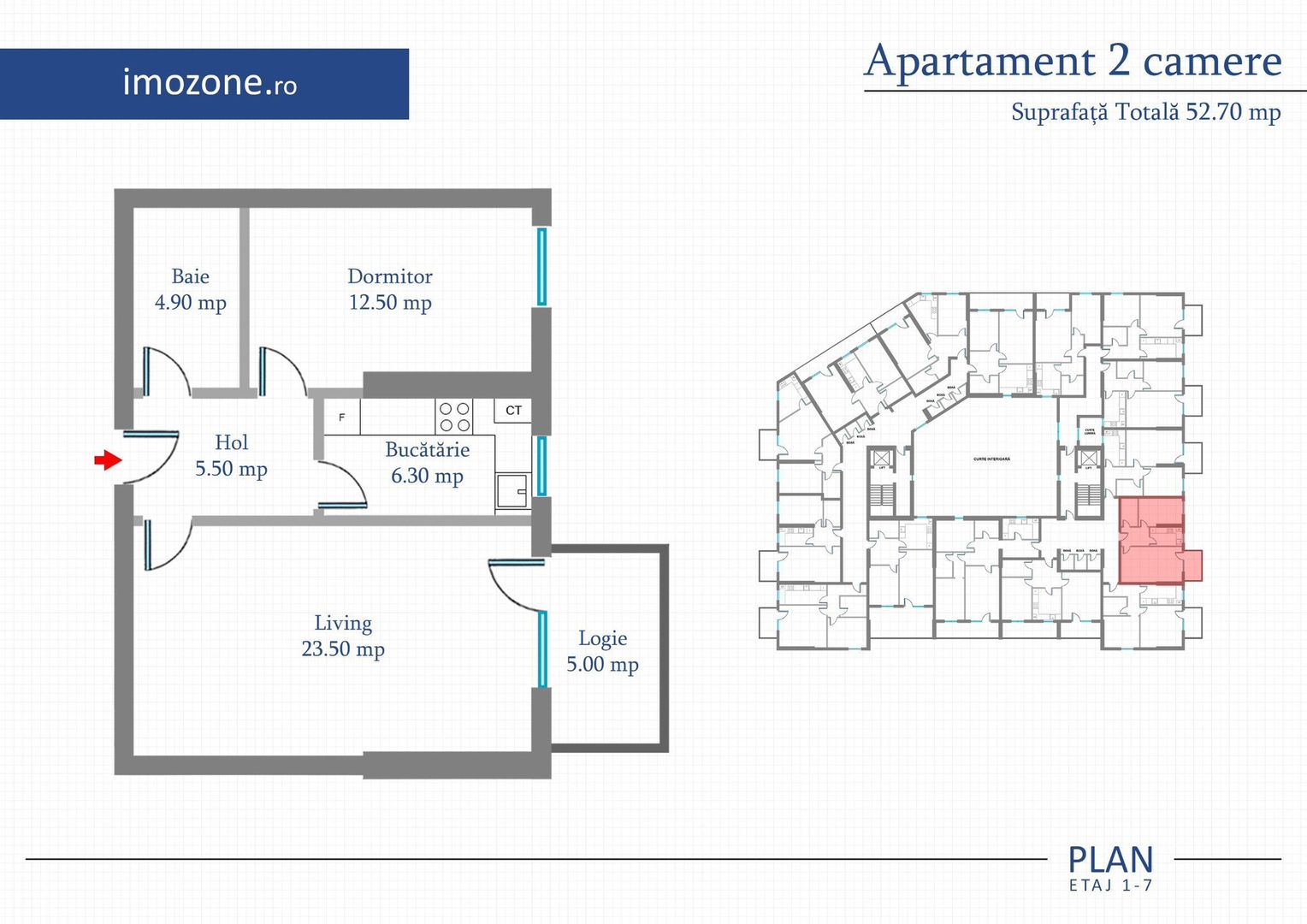 2 camere, 55 mp, etaj 2, centrala proprie, bucatarie inchisa, Autogara Militari - Poză 9