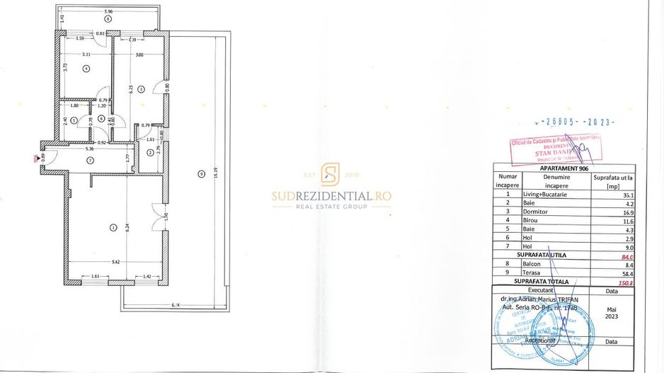 Apartament 3 camere, 84 mp + terasa de 58 mp, finalizat, Soseaua Salaj - Schiță 8