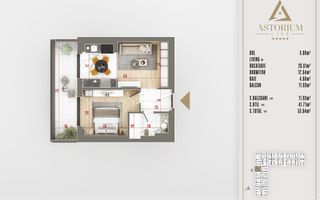 2 camere FINALIZAT  proiect premium titan pallady - Schiță 5