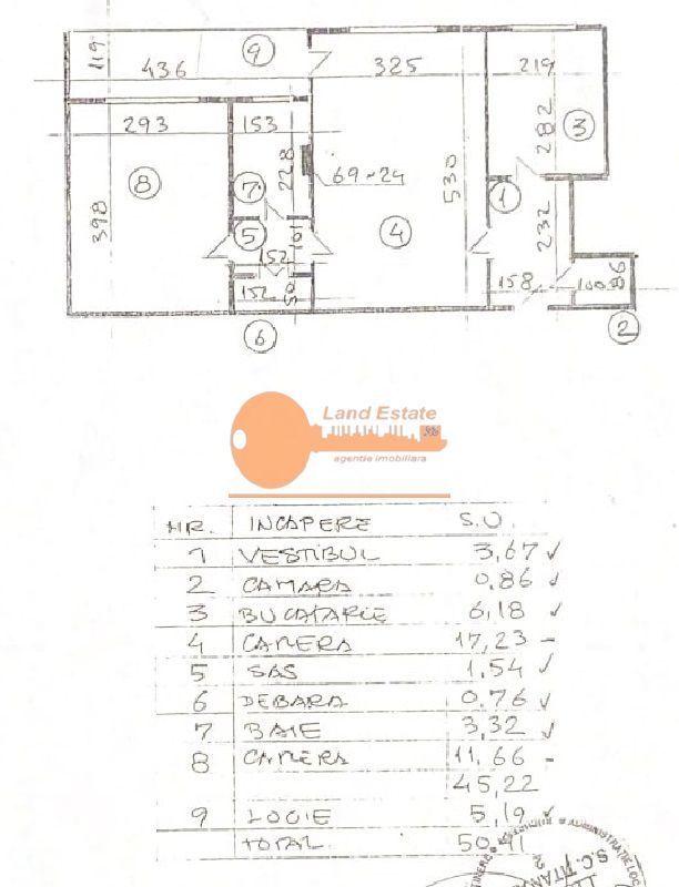 Apartament 2 camere | Titan | 50 m² | Etaj 3/9 - Schiță 6