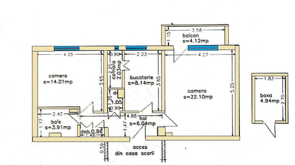 2 camere decomandat, 67 mp – Inel 2 Primo | Mobilat, parcare, boxa - Schiță 15