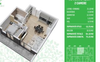 Apartament 2 Camere Otopeni – Libertății| Piscină Privată - Poză 14