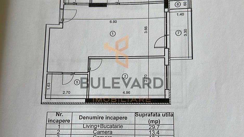 Apartament cu 3 camere, Zona Vivo! - Schiță 3