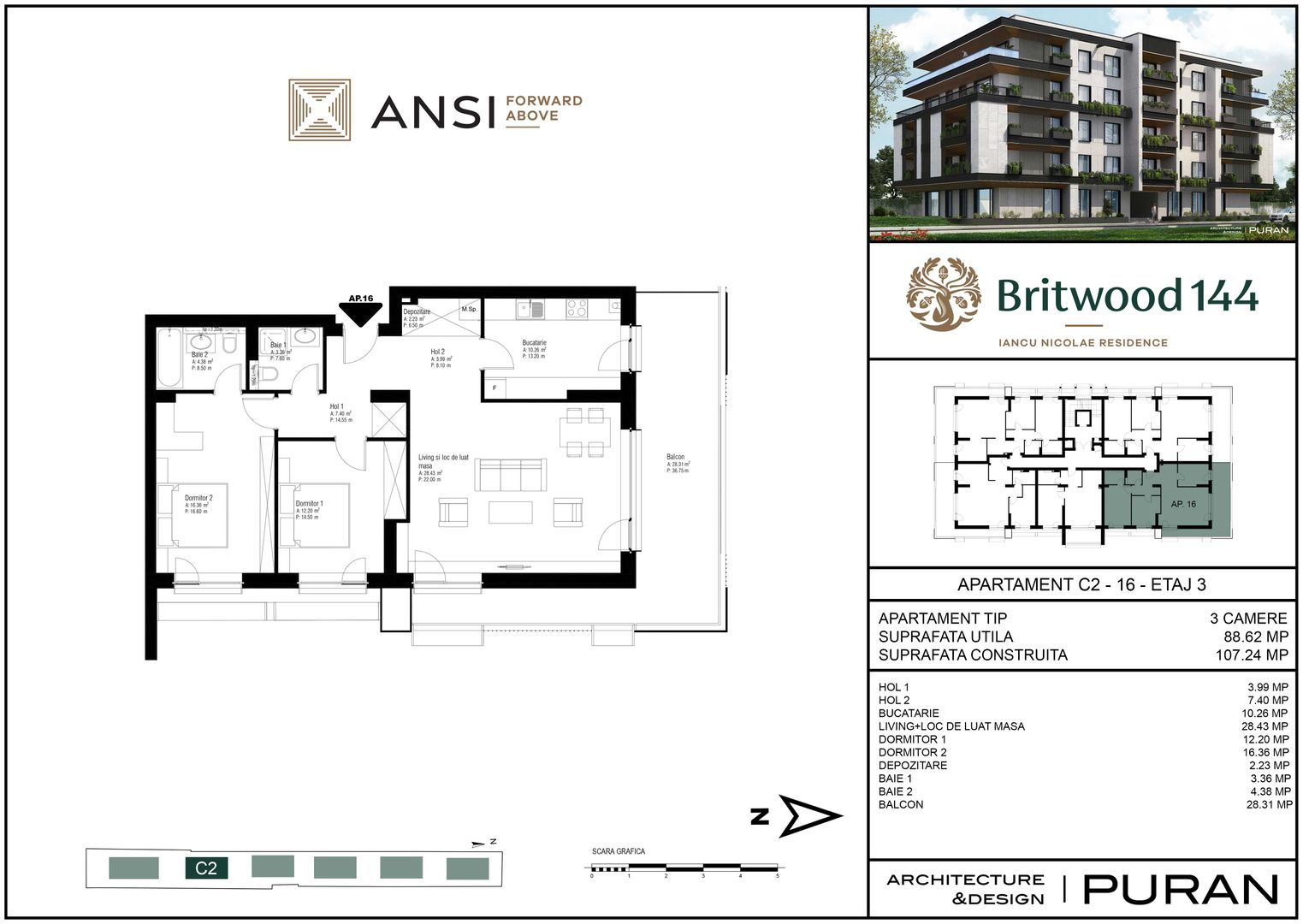 De vânzare apartament 3 camere – BRITWOOD 144, Iancu Nicolae - Poză 2