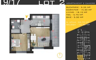 Decomandat Luminos 15 minute de metrou Teclu IKEA Titan Pallady Modern - Poză 12