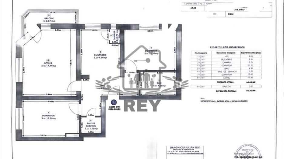 Apartament 3 camere | Etaj 1 | Turnisor - Schiță 13