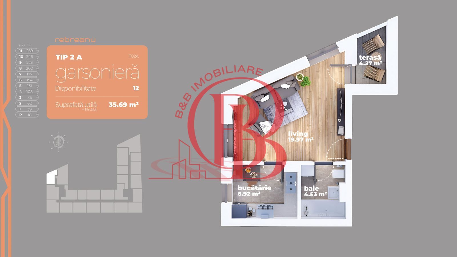 Garsoniera Decomandata Liviu Rebreanu Lidl Bratarii Comision 0 - Schiță 2