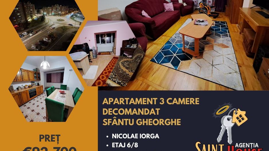 Apartament 3 camere decomandat 74 M² utili zona Lenin Nicolae Iorga - Poză 1