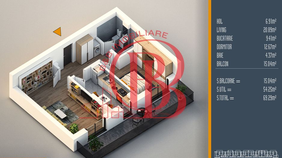 Oferta Lansare 2 camere proiect nou Pallady - Schiță 1