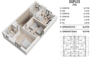 Vila  de tip duplex 4 camere Pompa Caldura Titan Pallady - Schiță 20