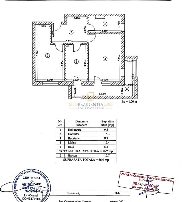 Apartament 2 camere de inchiriat, 67mp, zona Bd. Metalurgiei, Sector 4 - Schiță 7