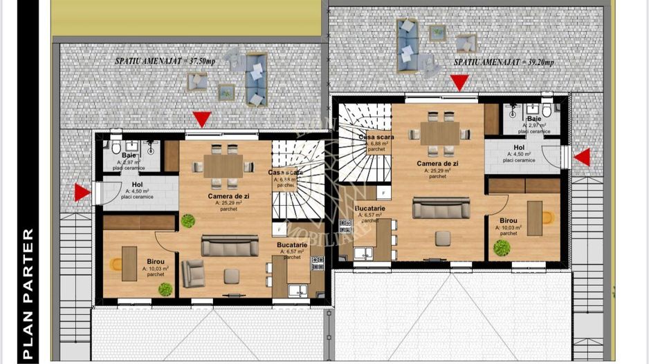 2 Case in Duplex 4 camere 125 mp-curte-terasa 37 mp -garaj-Tauti - Poză 14