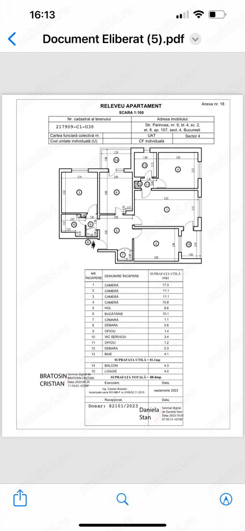 vand apartament 4 cam - Poză 1