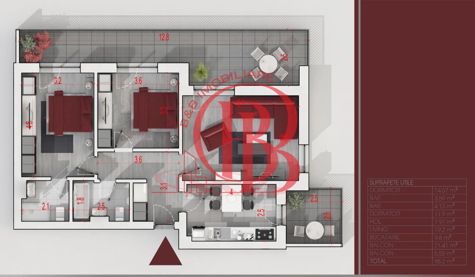 Apartament 3 camere cu terasa Theodor Pallady Metrou N Teclu - Schiță 18