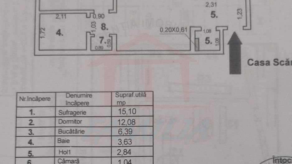 46900 euro, NEGOCIABIL, 2 camere, Tiglina1 - Poză 5