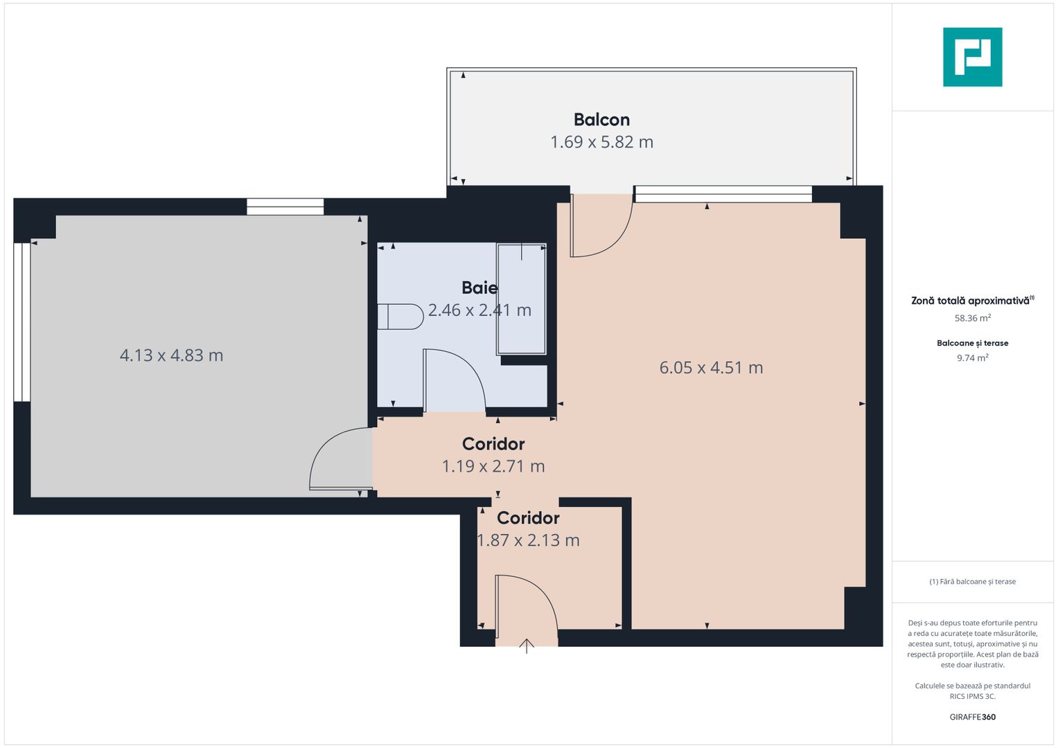 Apartament 2 camere – 58 mp + balcon 10 mp – Nord, Pipera - Poză 5