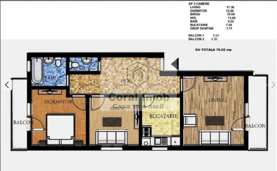 vanzare apartamnet cu 3 camere, Doinei, Dobroesti - Poză 11