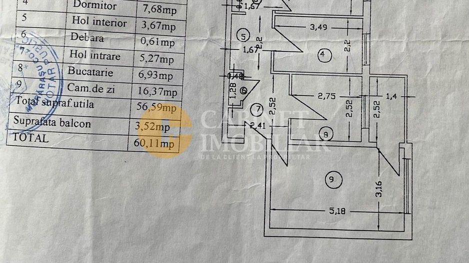 Zimbru/Dacia - 3 Camere Decomandat - Etaj 2 - Bloc dupa 1980 - Poză 13