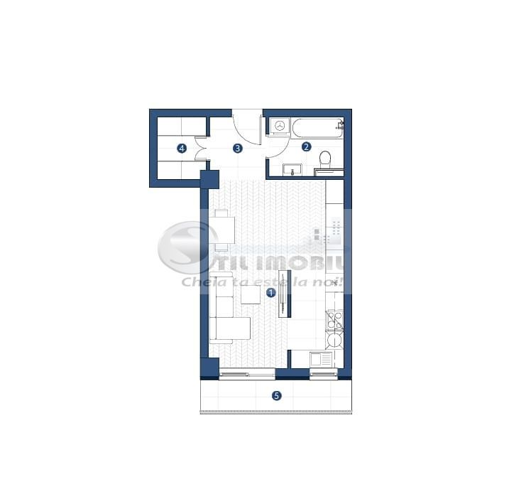 Compex Rezidential in GALATA!  Apartament tip studio 46.29mp, Bl.L1 - Poză 4