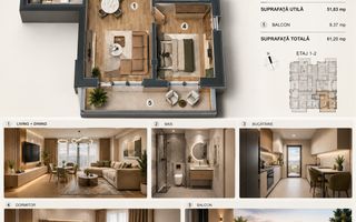 Apartament cu 2 camere, bucatarie inchisa,  Popesti Leordeni, parcare - Poză 2