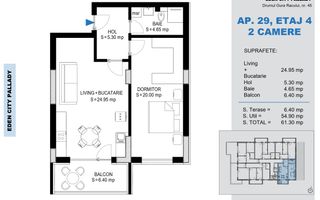 Apartament 2 camere Theodor Pallady Metrou Nicolae Teclu - Schiță 1