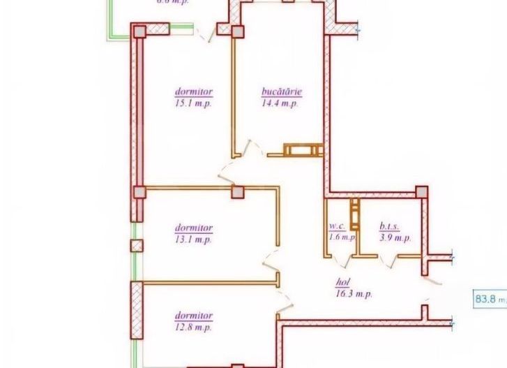 Vânzare, apartament, 3 camere, str. Nicolae Dimo, Durlești - Poză 1