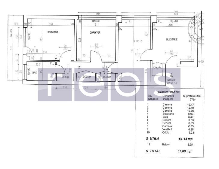 VANZARE APARTAMENT 3 CAMERE CENTRALA PROPRIE IANCULUI 67MP MOBILAT UTILAT - Poză 10