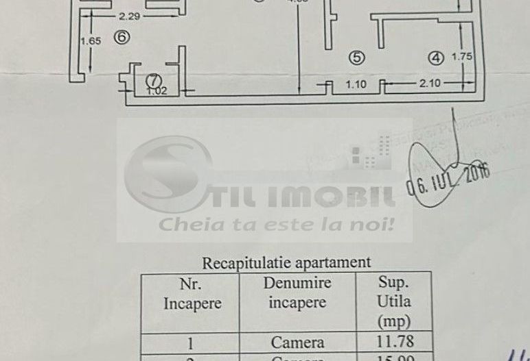 Ap. cu 2 camere - Str. Ciurchi - 49 mp - 78.000 doar cu plata cash ! - Schiță 6