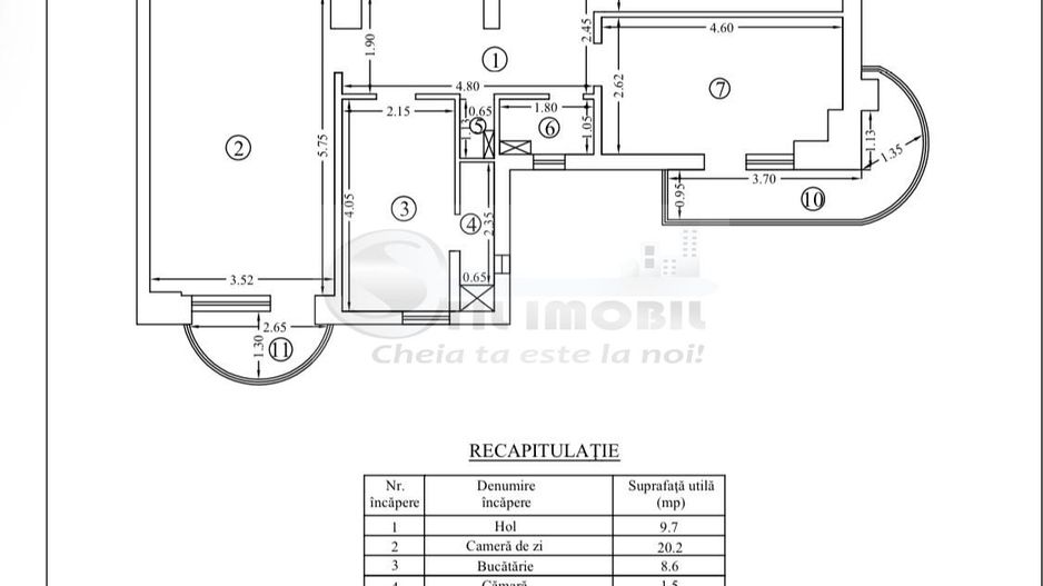 Apartament 3 camere, decomandat – Pacurari ,81 mp, 145000 € - Poză 11