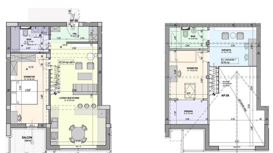 Penthouse 3 camere, 2 băi, finisat la cheie, orientare SUD - întabulat - Poză 7