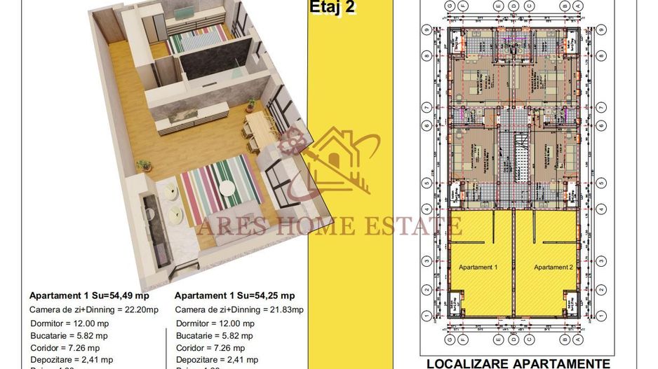 Apartamente cu 2 camere cu incalzire in pardoseala | 1 loc de parcare - Poză 3