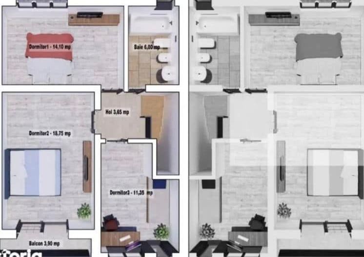 VILĂ P+1E tip DUPLEX și teren 328 mp, VASLUI zona KAUFLAND; - Poză 6