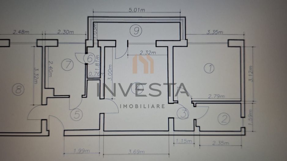 Apartament 3 camere luminos, etaj intermediar, cartier Grigorescu - Schiță 7
